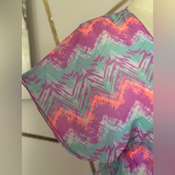 Miken Colorful Chevron Pattern Cover-Up (870) - Picture 6 of 10